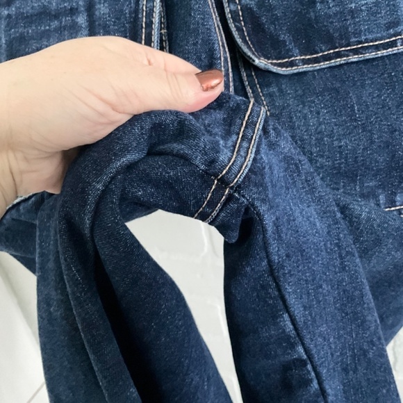 Vintage Women’s Denim Jeans Bebop Second Generation Dark Wash Sherpa Pocket Sz 7 - Picture 12 of 16